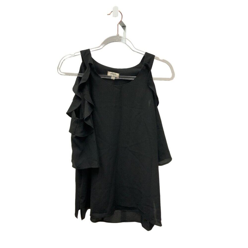 Umgee Black Ruffle Blouse